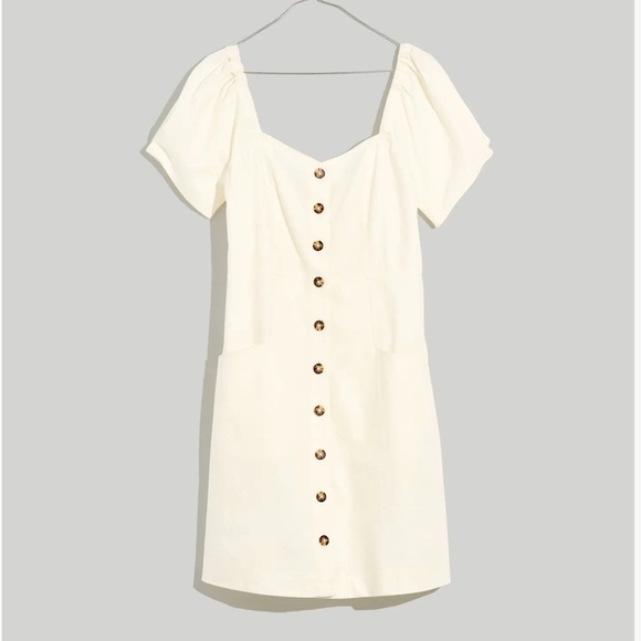 Madewell Dresses & Skirts - Madewell Linen-Cotton Puff-Sleeve Mini Dress